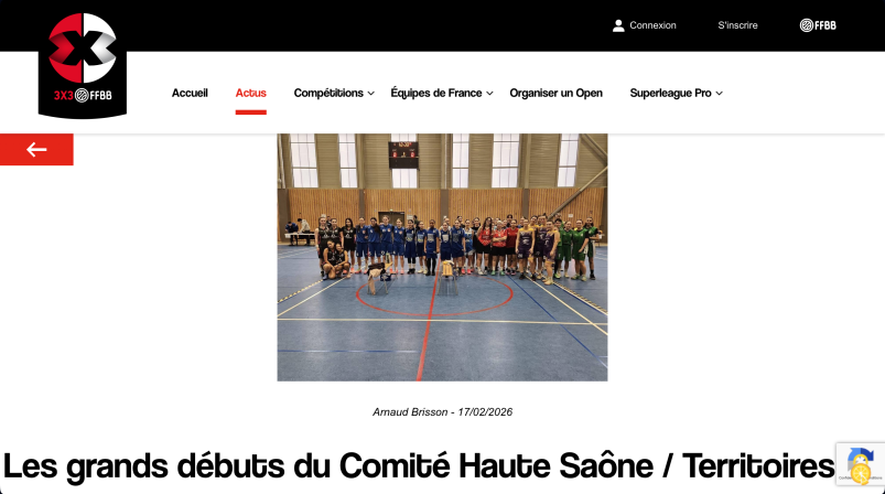 STOPS 3x3 du 7 et 8 février 2026 sur le site FFBB 3x3