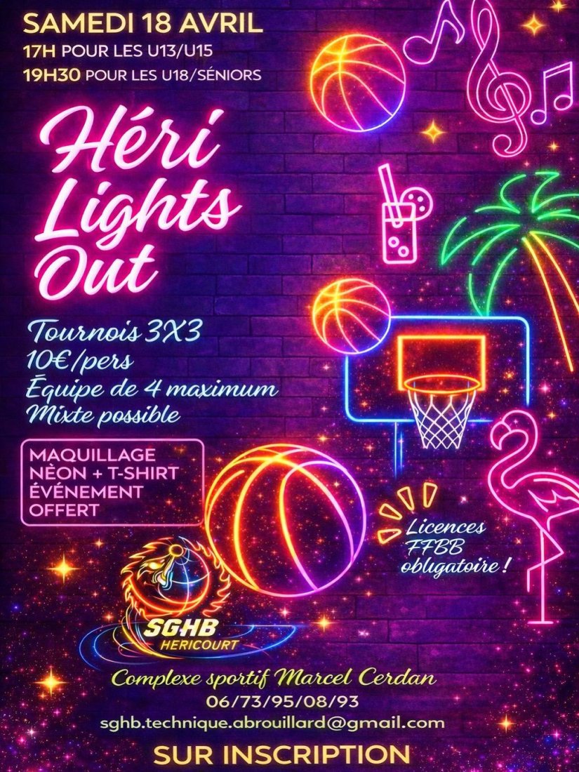 🏀 Tournoi Basket 3x3 Néon – Héricourt 🌟 18 avril 2026