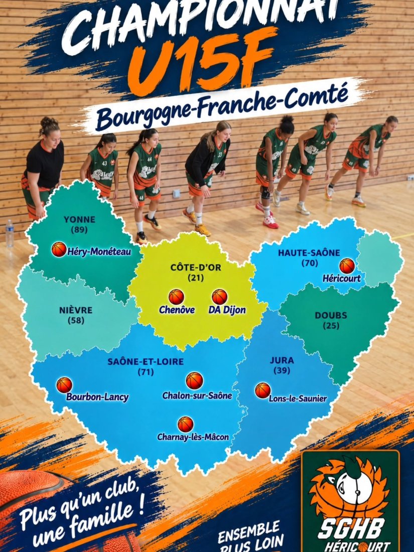 🟢🟠 Les équipes que nos Minimes u15F vont affrontées en championnat Régional R1 . Let's go SGHB 🟠🟢